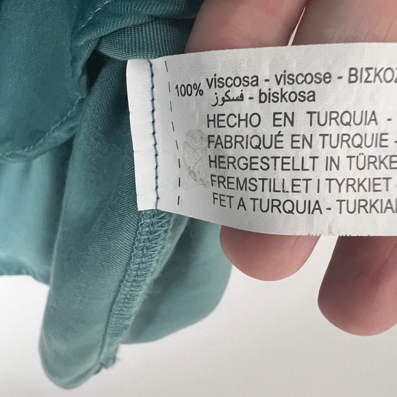 ZARA Women's Small Sea Green Satin Effect Faux Wrap Party Cocktail Mini Dress - Picture 13 of 14